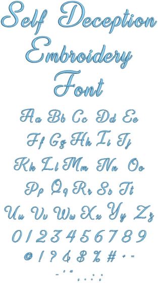 Self Deception Embroidery Font | Machine Embroidery Designs by JuJu