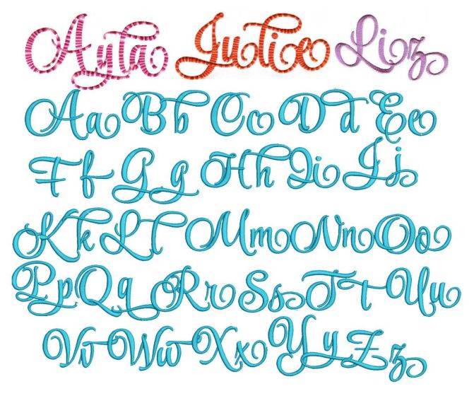 Ayla Script Font Machine Embroidery Designs by JuJu
