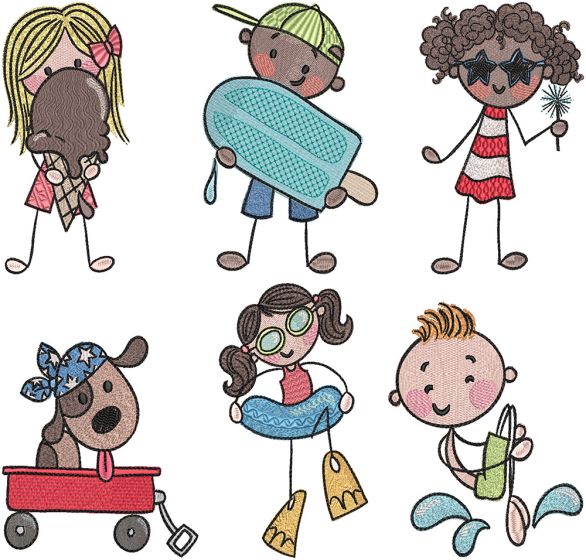 Summer Stix People | Machine Embroidery Designs by JuJu
