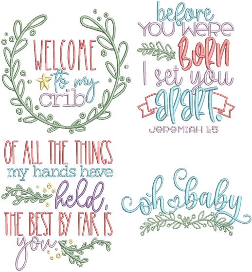 Baby Blessings 12 | Machine Embroidery Designs by JuJu