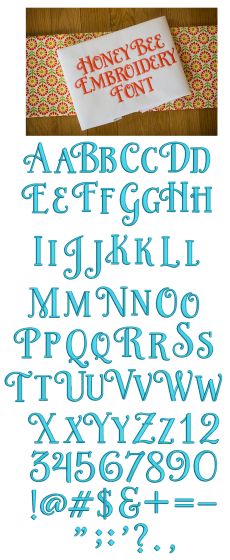 Honey Bee Embroidery Font Machine Embroidery Designs by JuJu