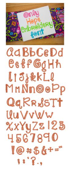 Only Hope Embroidery Font Machine Embroidery Designs by JuJu