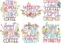 Coffee Date Word Art 1 | Machine Embroidery Designs by JuJu