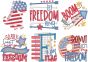 Patriotic Word Art 3 Machine Embroidery Designs by JuJu
