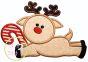 Reindeer Candy Cane Applique | Machine Embroidery Designs by JuJu