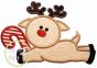 Reindeer Candy Cane Applique | Machine Embroidery Designs by JuJu