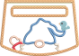 ITH Gnome Waving Wrap Around Towel Topper | Machine Embroidery Designs by JuJu