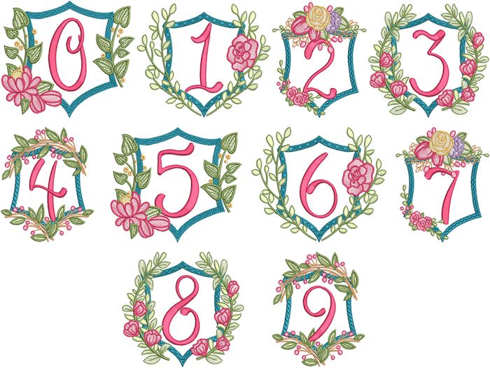 Lydia Numbers | Machine Embroidery Designs by JuJu