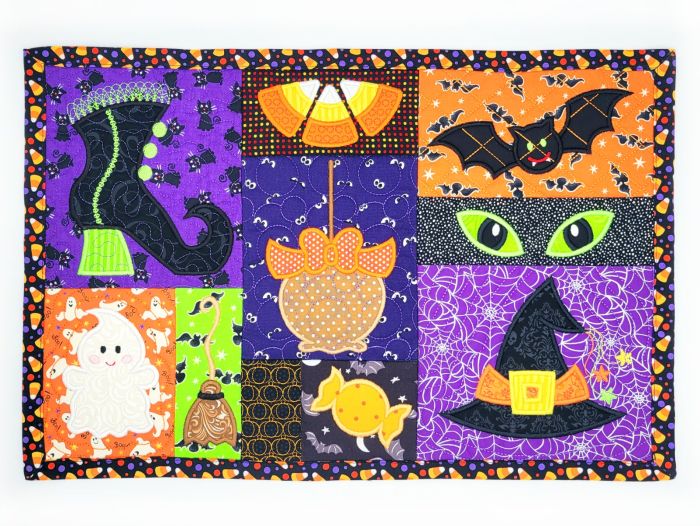 In The Hoop Halloween Placemat 2 | Machine Embroidery Designs by JuJu
