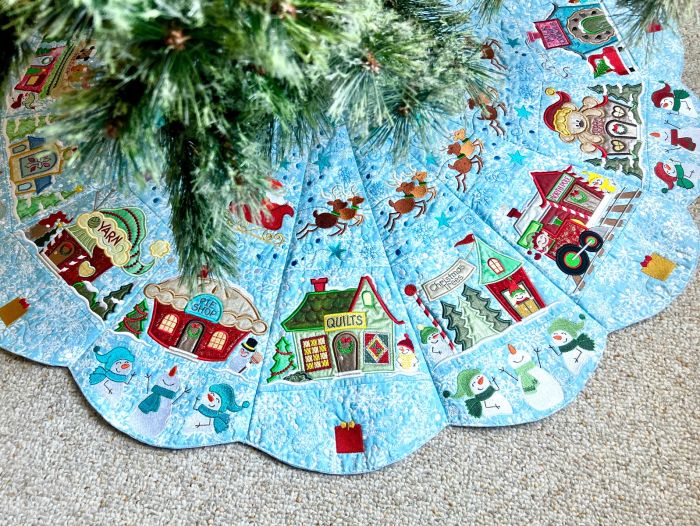 ITH North Pole Village Tree Skirt | Machine Embroidery Designs by JuJu