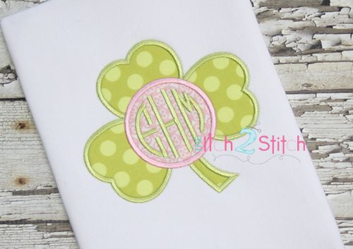 Shamrock Monogram Applique Frame | Machine Embroidery Designs by JuJu