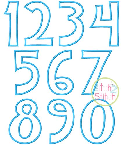 Teen Girlz Numbers Applique Font | Machine Embroidery Designs by JuJu