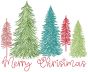 Merry Christmas Trees Vintage Sketch | Machine Embroidery Designs by JuJu