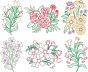 Blooming Flowers 2 Digital Embroidery Designs by JuJu