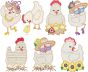 Chicken Fun Applique | Machine Embroidery Designs by JuJu