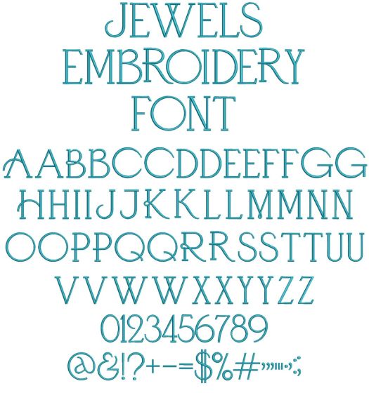 Jewels Embroidery Font | Machine Embroidery Designs by JuJu