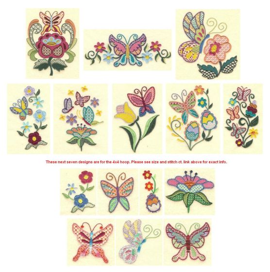 Jacobean Flutters Machine Embroidery Designs by JuJu