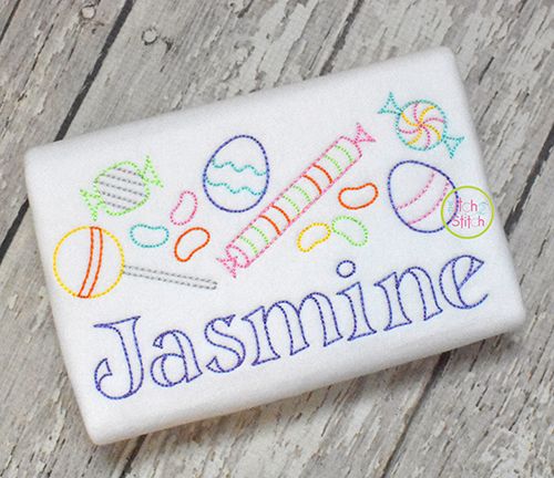 Easter Candy Border Bean Embroidery | Machine Embroidery Designs by JuJu