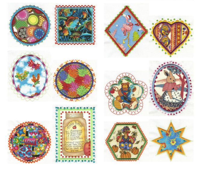More Fun Applique Patches 5x7 hoop Machine Embroidery Designs by JuJu 