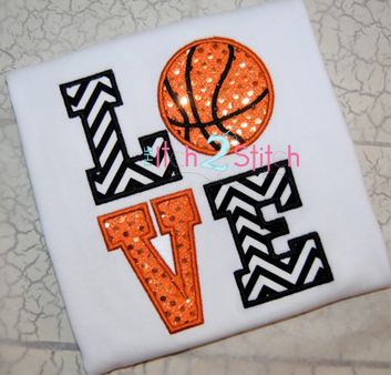 Basketball LOVE Applique | Machine Embroidery Designs by JuJu