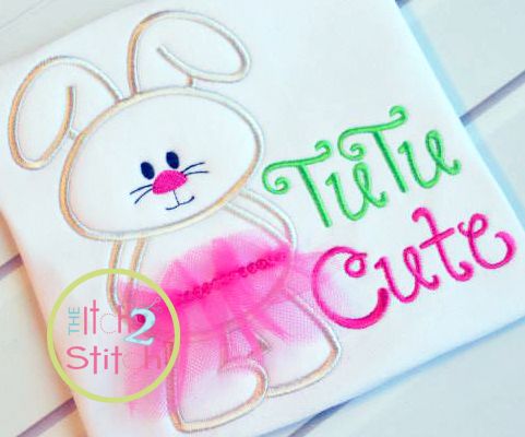 TuTu Cute Bunny Applique | Machine Embroidery Designs by JuJu