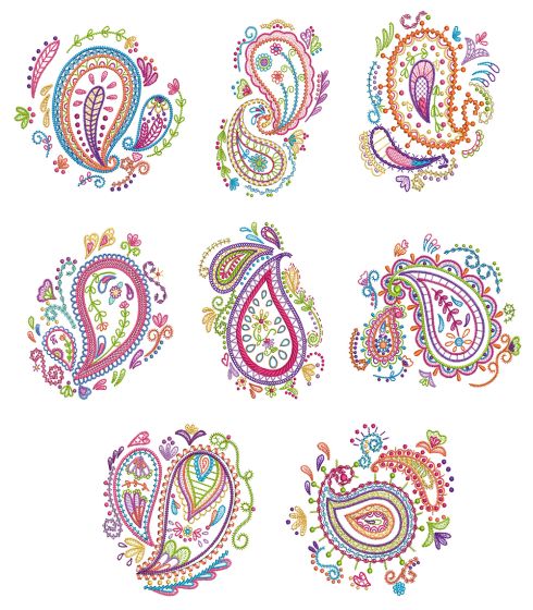 Paisley Doodles 1 Machine Embroidery Designs by JuJu