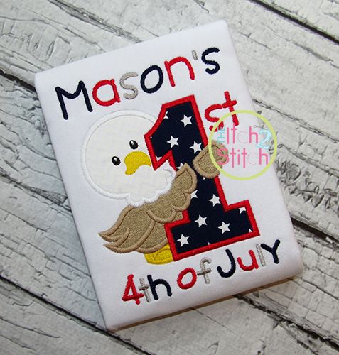First 4th of July Eagle Applique | Machine Embroidery Designs by JuJu