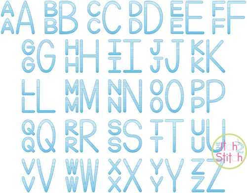 Stacked Sans Sketch Embroidery Monogram Font | Machine Embroidery Designs by JuJu