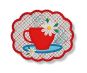 ITH Scalloped Tea Cup Flower Mug Rug | Machine Embroidery Designs by JuJu