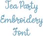 Tea Party Embroidery Font | Machine Embroidery Designs by JuJu