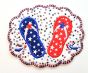 ITH Patriotic Flip Flops Mug Rug | Machine Embroidery Designs by JuJu