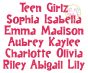 Teen Girlz Embroidery Font | Machine Embroidery Designs by JuJu