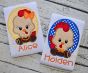 Oval Rooster Boy Applique | Machine Embroidery Designs by JuJu