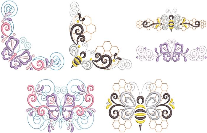 Spring Swirls 1 Machine Embroidery Designs by JuJu
