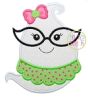 Ghost Glasses Girl Applique | Machine Embroidery Designs by JuJu