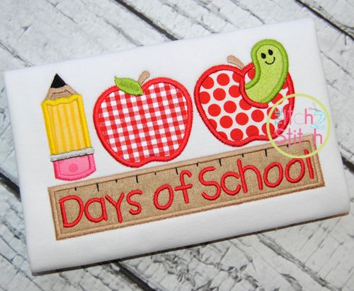 100th Day School 2 Applique | Machine Embroidery Designs by JuJu