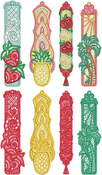 Free Standing Lace Tropical Bookmarks | Machine Embroidery Designs by JuJu 