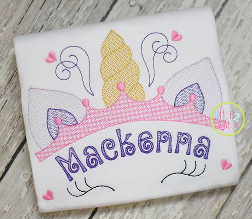 Unicorn Horn Crown Motif Embroidery | Machine Embroidery Designs by JuJu