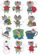 Cute Christmas Mice Filled Designs by JuJu