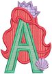 Princess Hair Alphabet | Machine Embroidery Designs by JuJu