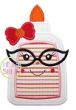 Glue Bottle Glasses Girl Applique | Machine Embroidery Designs by JuJu