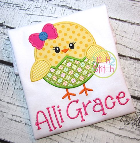 Chick Egg Girl Applique | Machine Embroidery Designs by JuJu