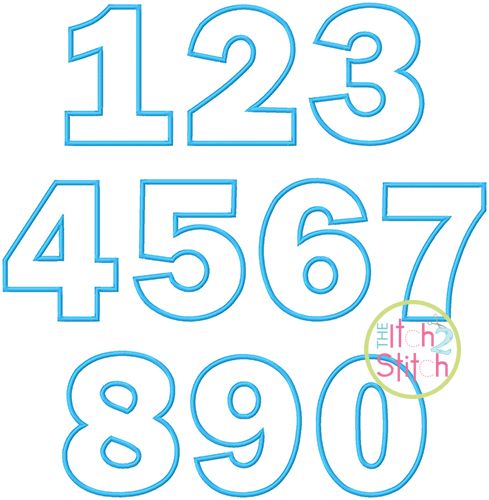 Basic Number Set Applique | Machine Embroidery Designs by JuJu