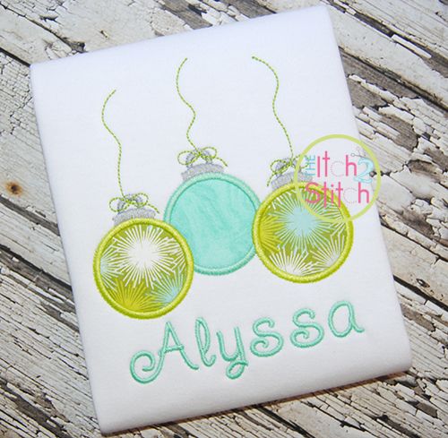 Triple Ornament Applique | Machine Embroidery Designs by JuJu