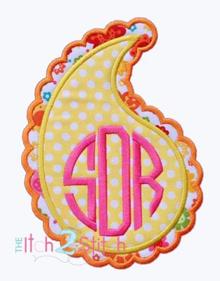 Paisley Double Applique | Machine Embroidery Designs by JuJu