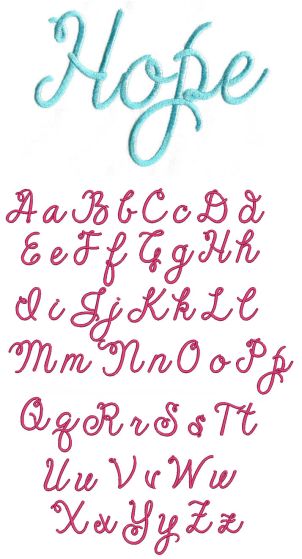 Cheerful Script Font Machine Embroidery Designs by JuJu