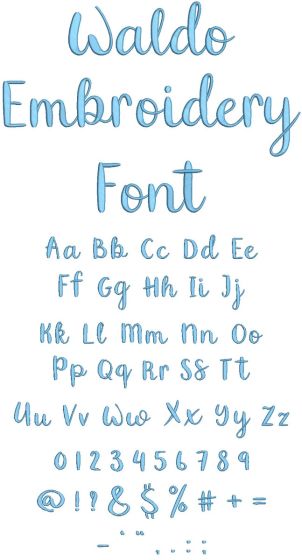 Waldo Embroidery Font | Machine Embroidery Designs by JuJu