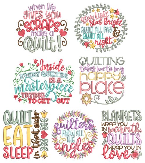 Quilting Word Art 1 Machine Embroidery Designs By JuJu
