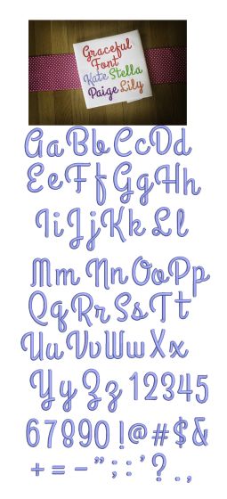 Graceful Embroidery Font Machine Embroidery Designs by JuJu