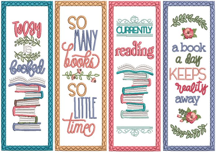 ITH Bookmarks Set 8 | Machine Embroidery Designs by JuJu